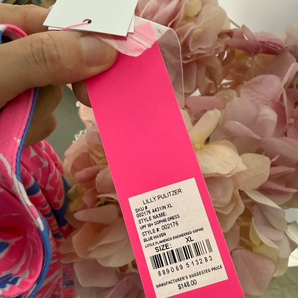 Lilly Pulitzer Pink and Blue Pineapple Long Sleeve Dress - Picture 4 of 7